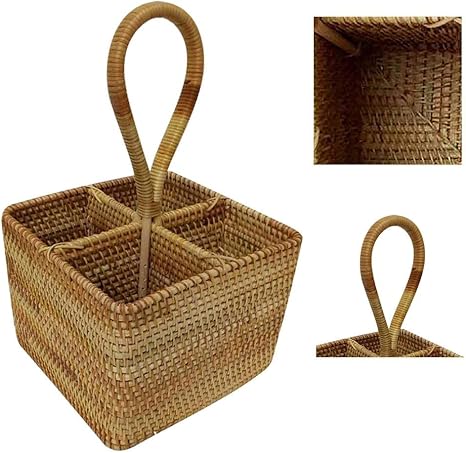 LBAXY Cesta de Almacenamiento de Mimbre Tejida a Mano de Plantas vivas