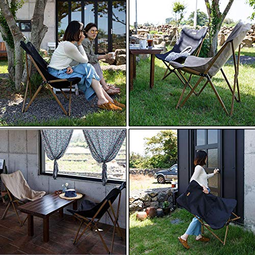 YAHAO Liegestuhl Klappbar Holz - Klappliegestuhl Mit Armlehne Strandstuhl Holzklappstuhl Garten Liegestuhl Balkon… – Bild 4