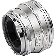 Pergear 25mm F1.8 Manual Focus Fixed Lens for Fujifilm Fuji Cameras X-A1 X-A10 X-A2 X-A3 A-at X-M1 XM2 X-T1 X-T3 X-T10 X-T2 X-T20 X-T30 X-Pro1 X-Pro2 X-E1 X-E2 E-E2s X-E3 (Sliver)