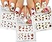 Autumn Leaves Nail Art Water Slide Tattoo Sticker:::Crimson Leaves And Flowers: Maple / Rowan / Hawthorn / Sunflower- 3 Pack