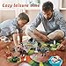 HOMOFY 157PCS Dinosaur Toys Race Car Flexible Track Sets, 1 Turntable, 2 Slopes,3 Dinosaurs, 2 Dinosaurs Car, Playset Toys for 3 4 5 6 7 Years Old Girls Boys Kids Toddlers Gifts
