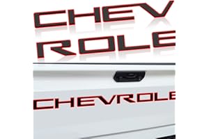 SUPER REPAIRMAN Tailgate Inserts Letters Compatible for 2019 2020 2021 2022 Silverado 1500 2500 HD Accessories, 3D Raised &Strong Adhesive Decals Letters Emblems (Gloss Black with Red Outline)