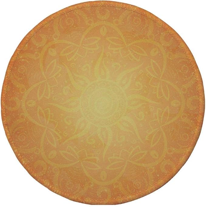 Alfombrilla de ratón Redonda de Goma Antideslizante Mandala Amarilla