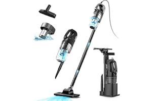SOWTECH Corded Stick Vacuum Cleaner, 20Kpa Powerful Suction Stick Vacuum with 23Ft Cord, 6 in 1 Lightweight Vacuum Cleaner for Hard Floor Pet Hair, Black