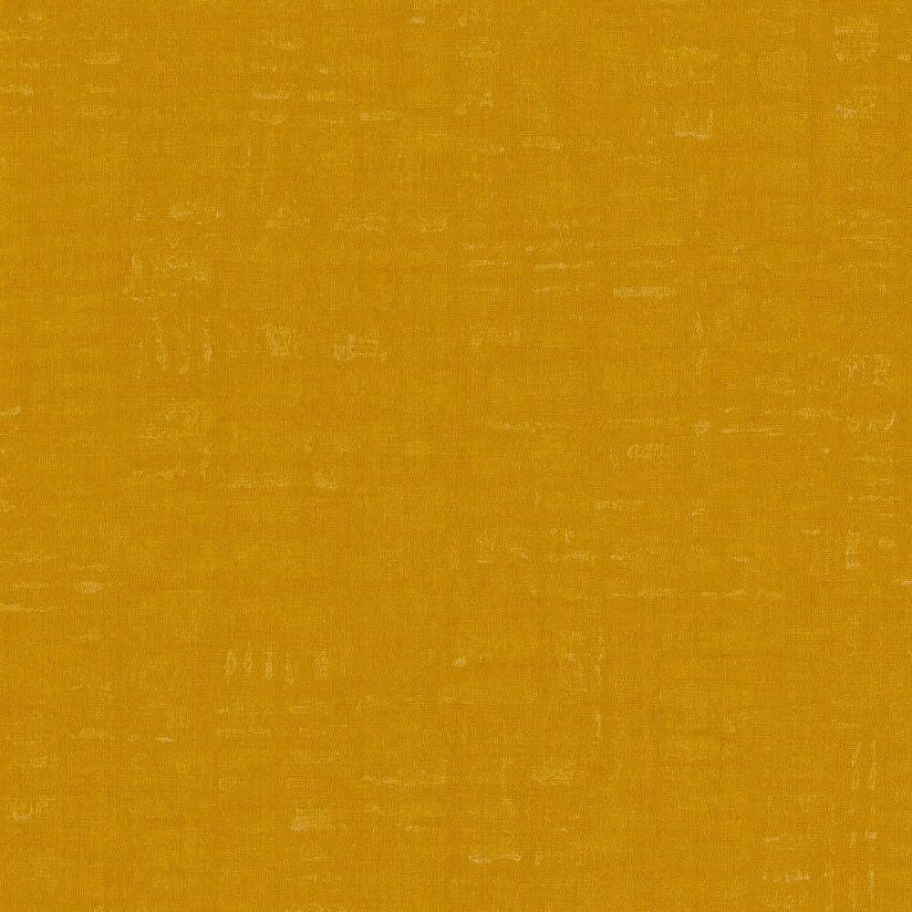 A.S. Création Nara 387455 Plain Non-Woven Wallpaper 10.05 m x 0.53 m Made in Germany Yellow