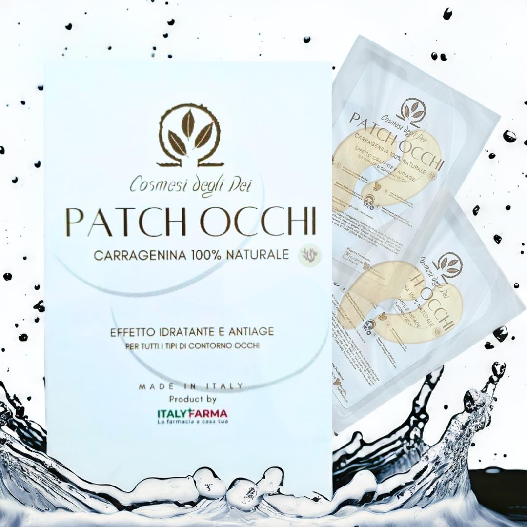 Organic Eye Patch with Hyaluronic Acid and Vitamin B3 | Anti-Wrinkle, Moisturizing and Brightening for Dark Circles and Bags | 4 Eye Patches | Made in Italy by Cosmesi degli Dei