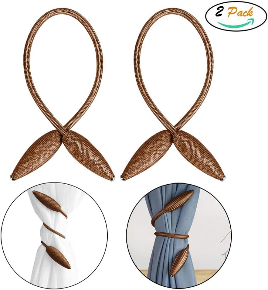 FUJIE 2 Pieces Curtain Tie Backs Curtain Tiebacks Holdbacks Oval Shape