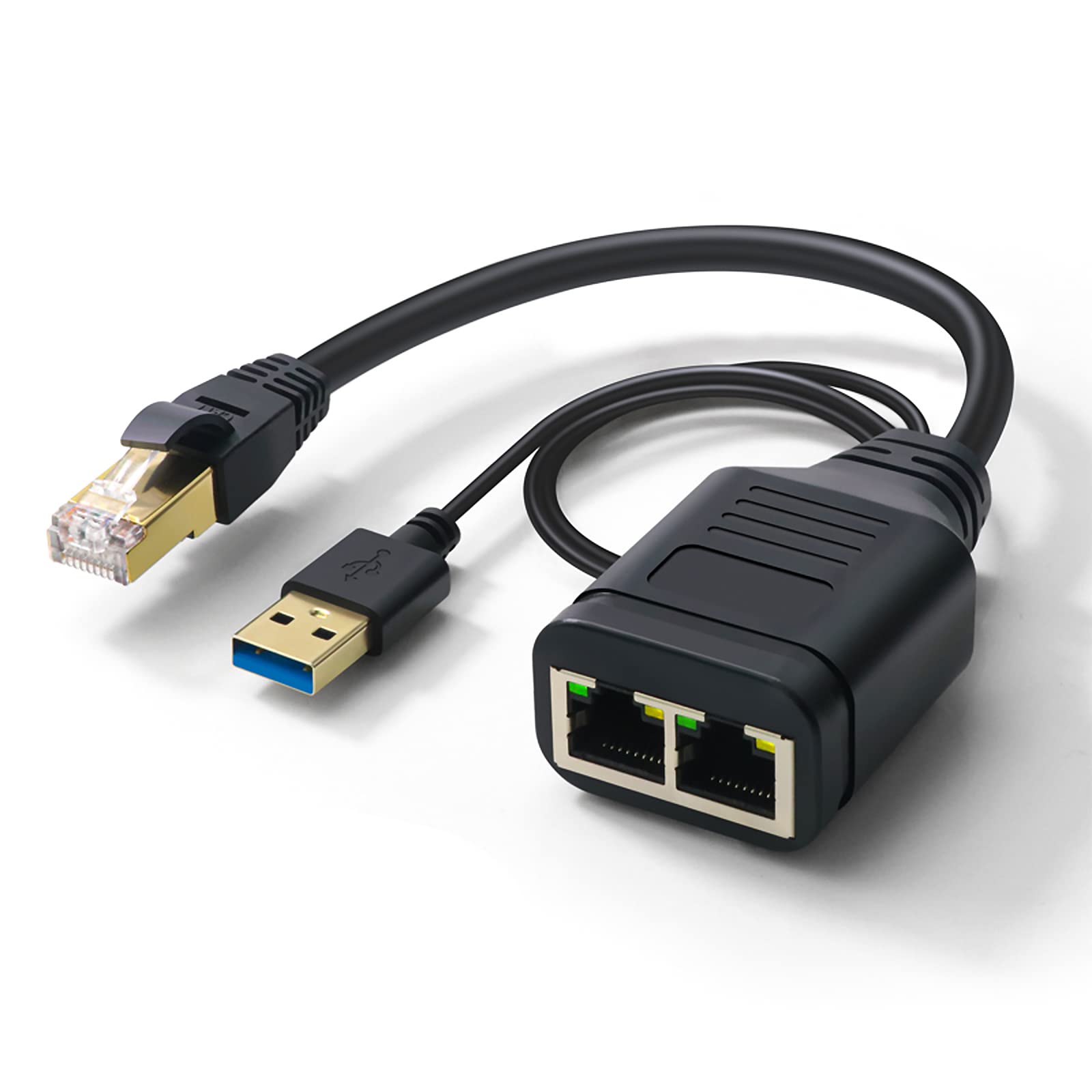 Ethernet Splitter 1 to 2 Internet Splitter - RJ45 Female to Dual Female Network Divider, 100Mbps High Speed LAN Distributor Connector for Router, TV Box, Computer, Laptop (True Network Splitter)