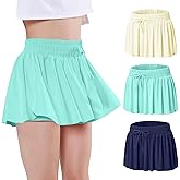 EXARUS Girls Butterfly Shorts Flowy Dance Skorts Cheer Teen Athletic Skirt Flutter Tennis Tween Preppy Outfit Kid 6-14Y