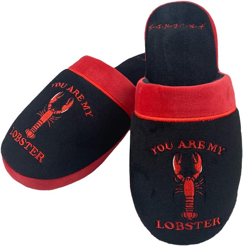 Womens Black Friends You are My Lobster Slippers