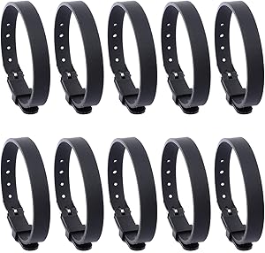 AUEAR, 10 Pack Black 8mm Adjustable Silicone Wristbands Slide Wristband Bracelets for DIY Jewelry Making Charms