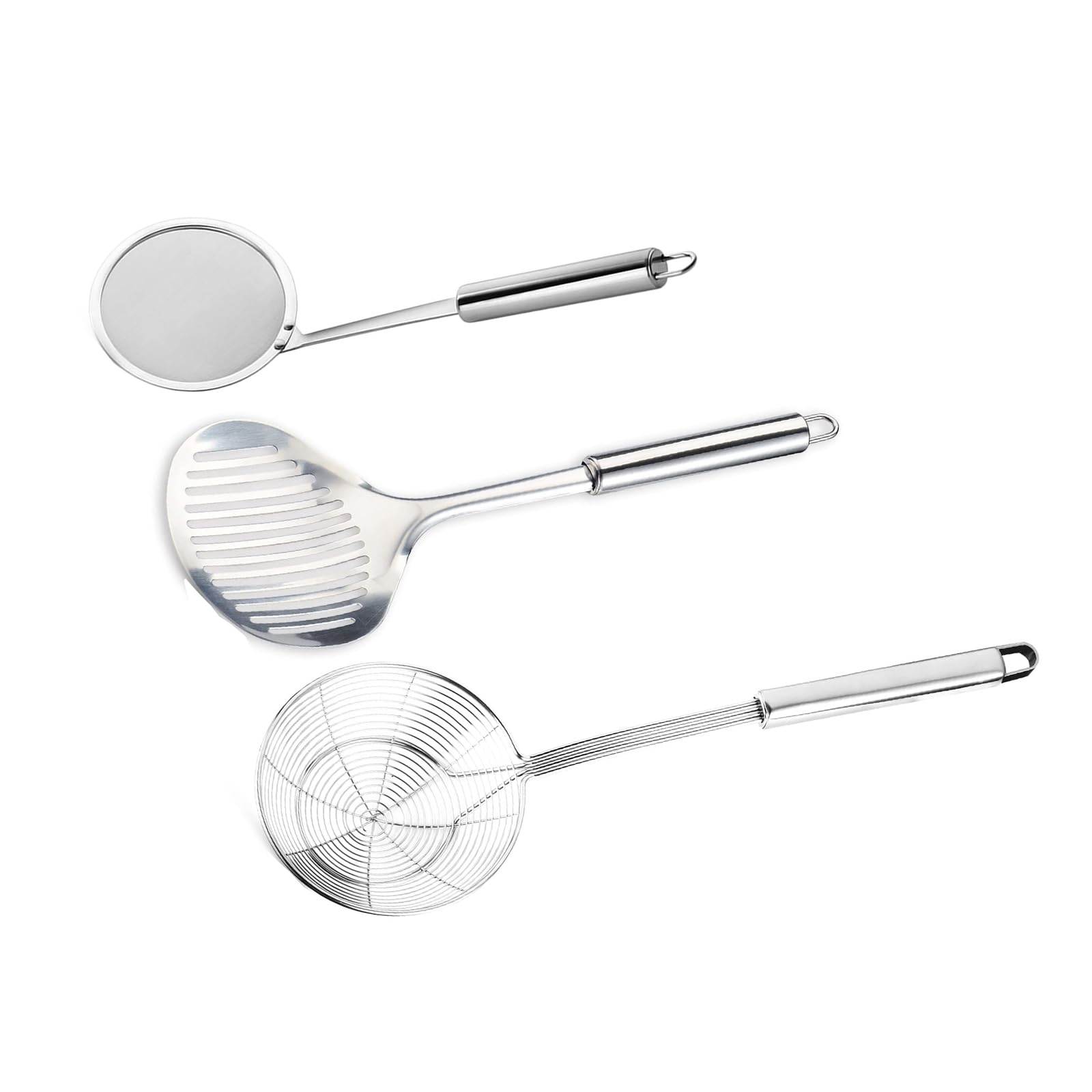Tenta Kitchen Stainless Steel Wire Strainer, Bamboo Handle (Strainer, 5.5 inch 1 hooking)