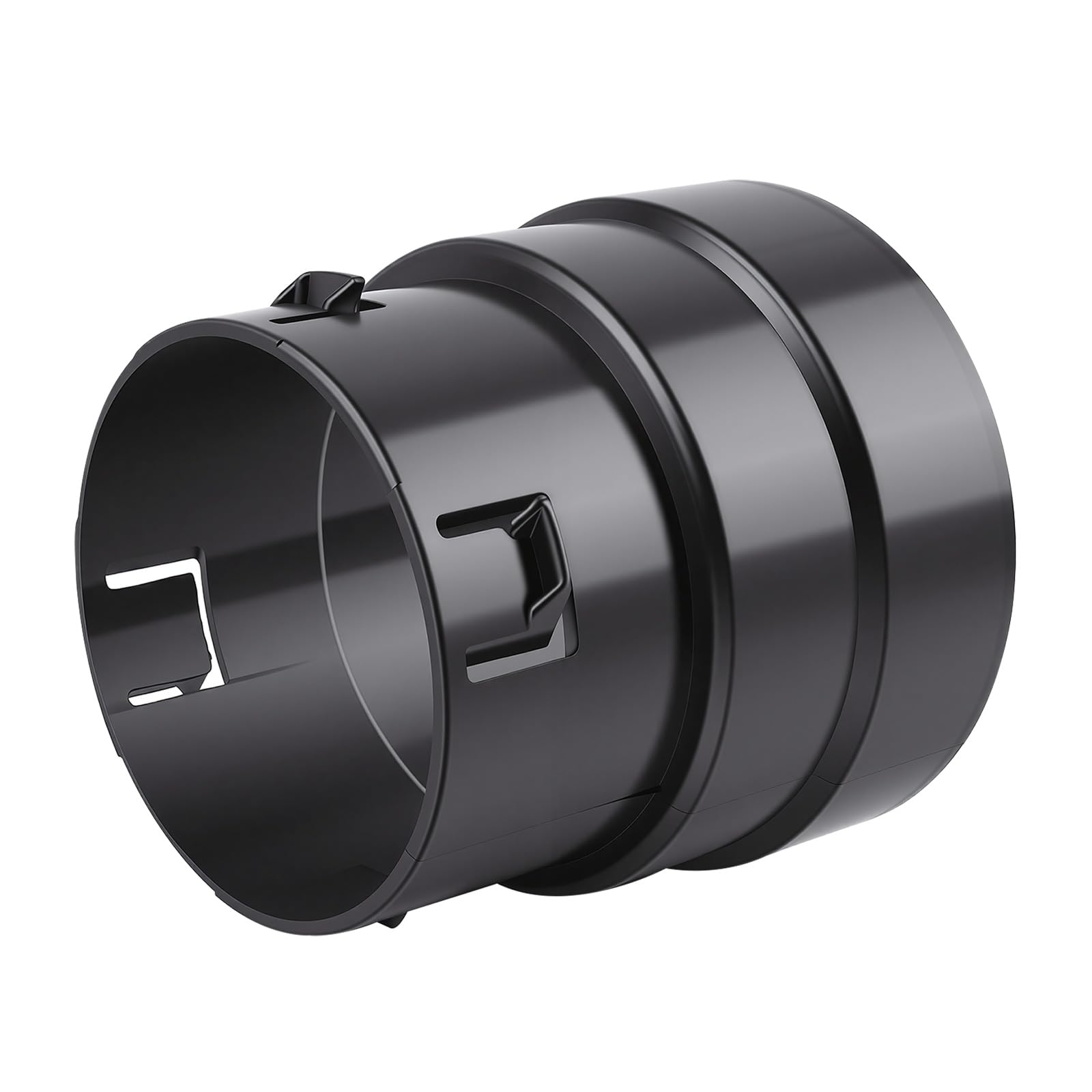 Photo 1 of 4" PVC to Corrugated Pipe Adapter, Connects 4" Corrugated Drain Pipe to 4" SDR 35 or 4" SCH 40 PVC Pipes, Easy Push Fit Connector for Yard & Gutter Drainage Systems (1, Black)
