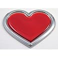 Car Chrome Decals CBHRT-RED Chrome with Red Heart Chrome Emblem Car Decal 3D Sticker Badge Bumper