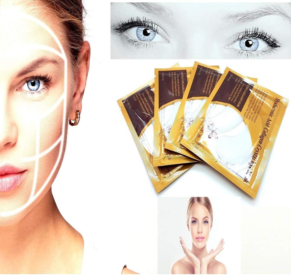 PALESTREN ® 10 x Pairs of Collagen Eye Masks - WHITE Crystal Anti-Wrinkle Anti-Ageing Under Eye Gel Patch powder Mask Facial Moisturizer WHITENS DARK CIRCLES