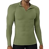 SPVISE Quarter Zip Workout Pullover Men Dry Fit Long Sleeve Compression Tee Mock Neck 1/4 Zip Mens Sweatshirt Sport Baselayer