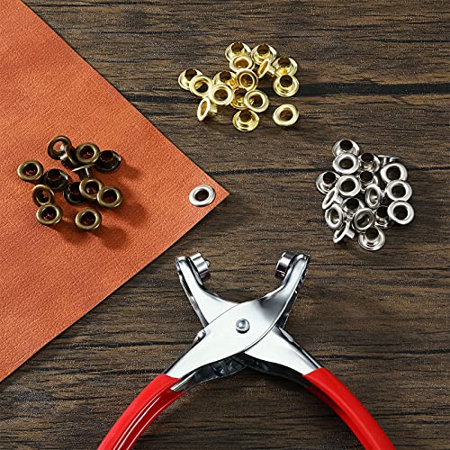 Grommet Eyelet Plier Set, Eyelet Hole Punch Pliers Kit with 300 Metal