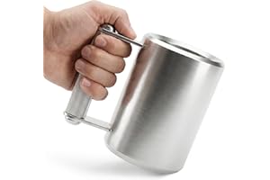 NBYTLT Heavy Mug, 22LBS/400ML Stainless Steel Mug, Overweight Dumbbell Fitness Sports Water Cup for Prank Gift, Fitness Sport
