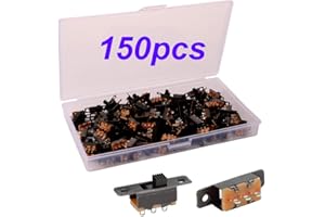 Gebildet 150pcs Slide Switch 3 Pin 2 Position 0.5A 50V DC, Mini Panel Slide Switch SPDT ON/ON, Micro Miniature Latching Toggl