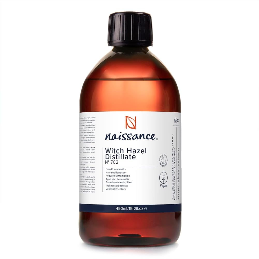 Naissance Distilled Witch Hazel 450ml Non-Alcoholic Pure Natural