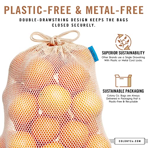 World's Strongest Reusable Produce Bags, Certified Organic Cotton Mesh