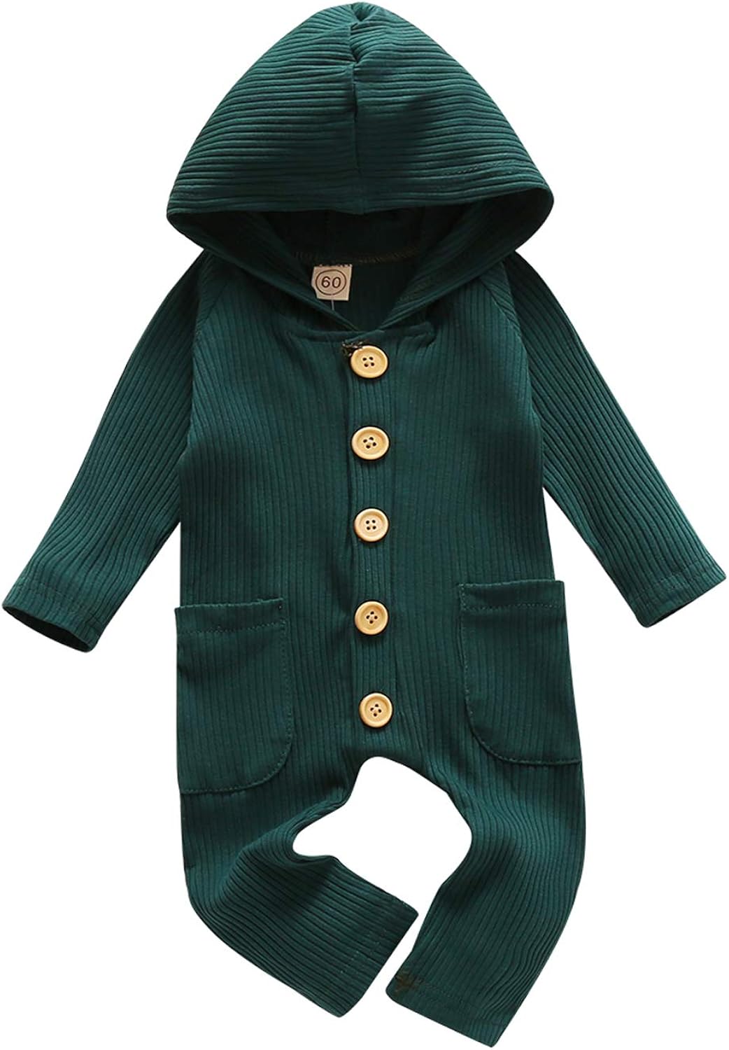 Toddler Baby Boy Girl Knitted Hooded Bodysuit Solid Long