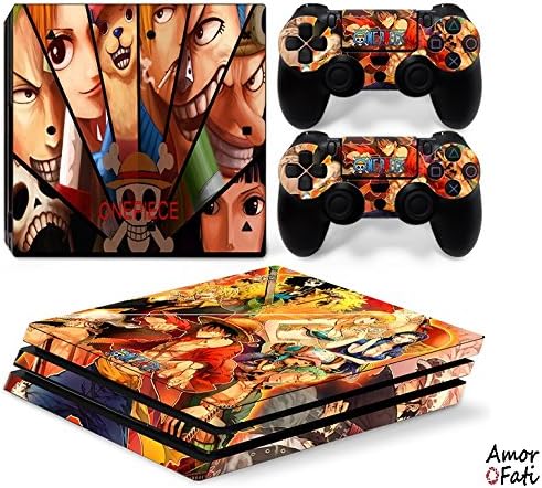 AmorFati PS4 PRO Playstation 4 PRO Console Skin Decal Sticker - OnePiece + 2 Controller Skins Set