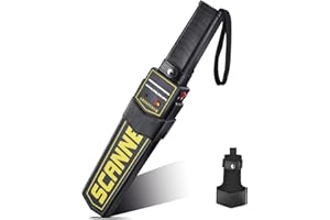 R RANSENERS RANSENERS Metal Detector Wand,Security Wand,Handheld Metal Detector Wand Security Scanner,High-Sensitivity Security Wand Metal Detector, Detects Weapons Knivers Screw (High Sensitivity, Black)