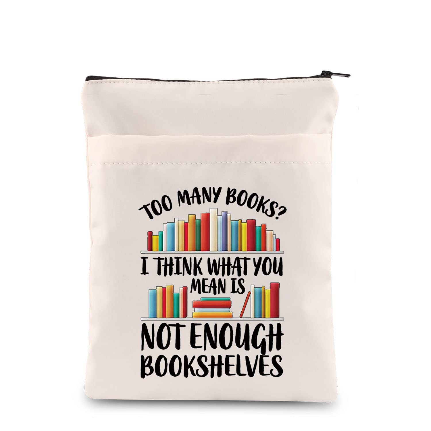 PLITI Bookworm Sleeve Lover Bag Club Gift Literary Theme Protector Bookish Gift (Enough Bookshelves BSU)