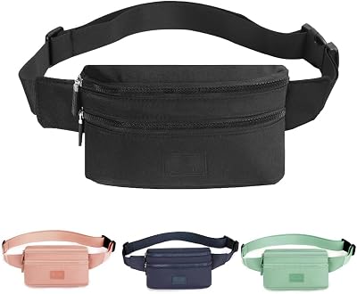 Hongking Bumbags Waist Fanny Pack Adjustable Belt for Sport Hiking Black