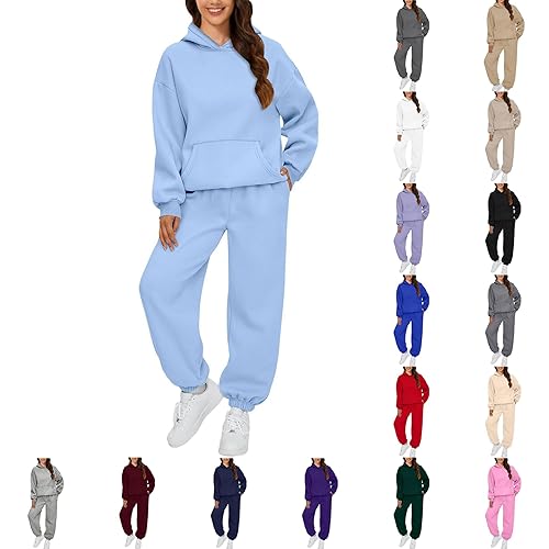 Womens Tracksuit Tracksuit Womens Full Set 2 Piece Co Ord Sets Outfits Hoodie and Sweatpants Jogger Set Ladies Gym Activewear Comfy Y2k Lounge Women'S Activewear Sets