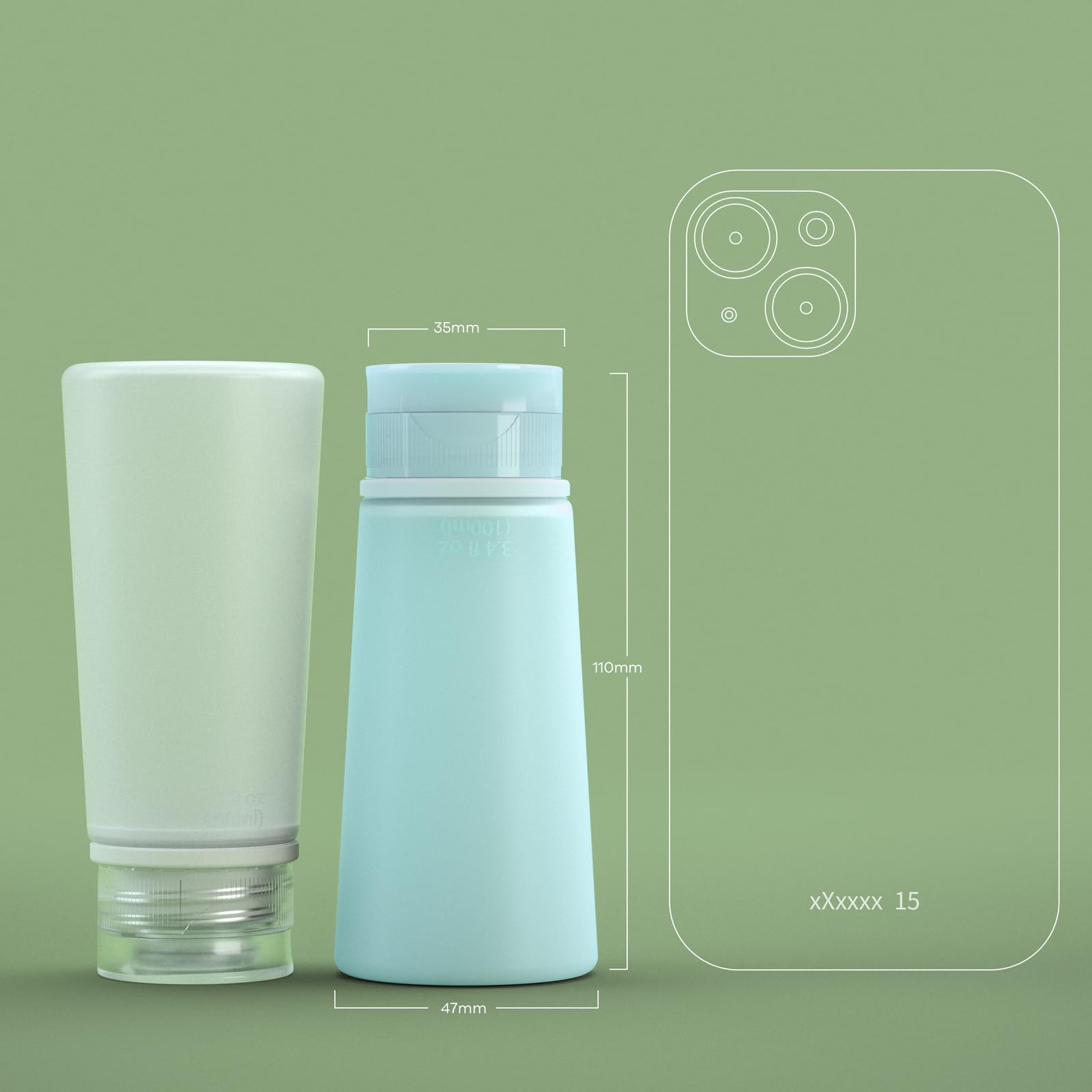 Valourgo Travel Bottles for Toiletries Tsa Approved Travel Size Containers BPA Free Leak Proof Travel Tubes Refillable Liquid Travel Accessories for Cosmetic Shampoo and Lotion Soap for travel, 4Pcs