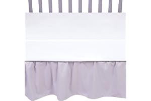 SAMMY & LOU Sammy and Lou Gray Crib Skirt-Ruffled, Gray Body, Gray, Fits Standard Crib 28 in x 52 in, 13 in Drop