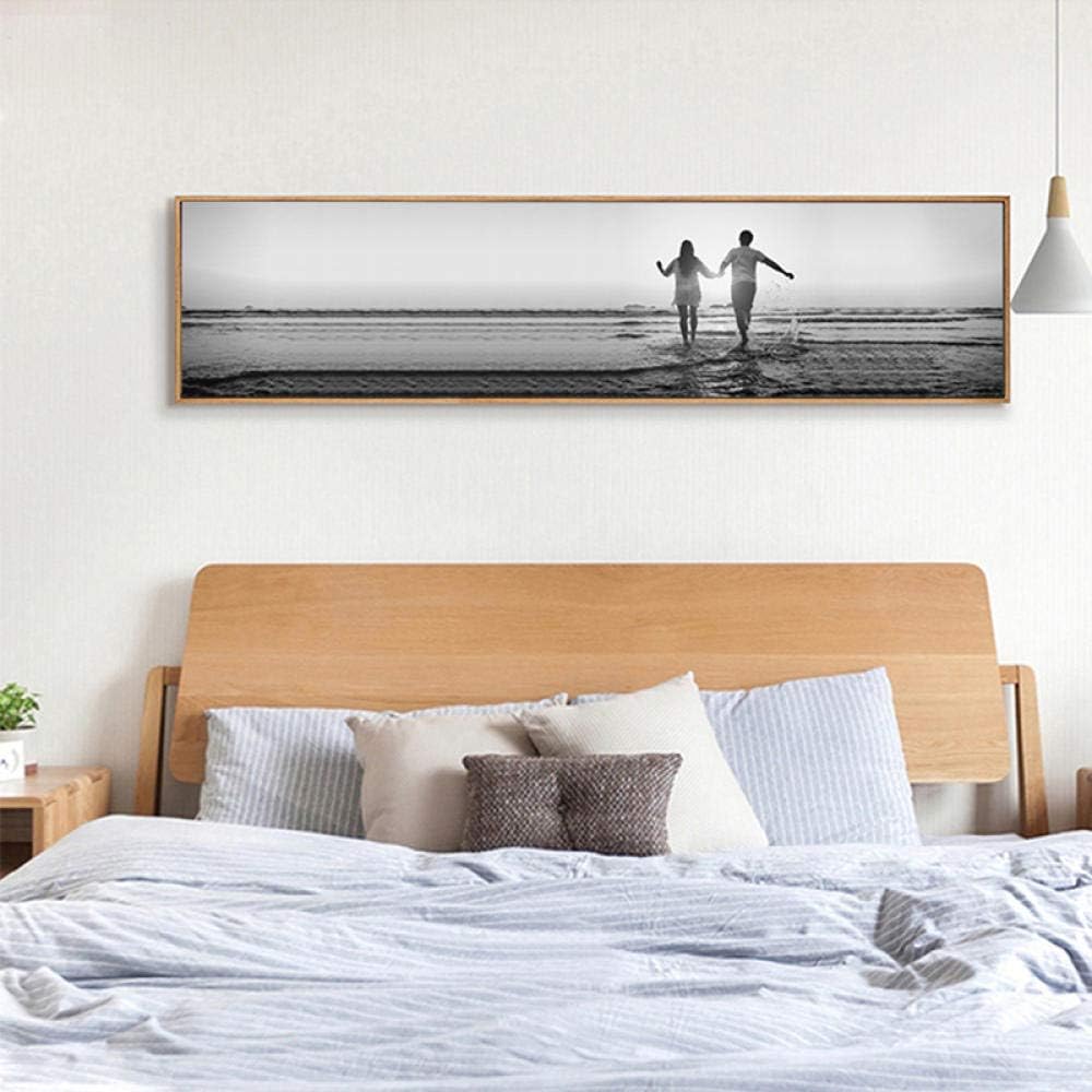 Home Decor Landscape Black and White Canvas Painting,Living Room bedrooms Couples Wall Picture Print Poster Bedroom Decor 50x150cm no Frame