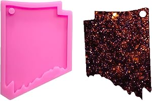 GURATAPA Shiny Glossy America Arkansa State Map Shape Silicone Molds for DIY Craft Keychain Polymer Clay Mold Epoxy Pendant Resin Crafting Making Backpack Cake Decor Fondant Mould