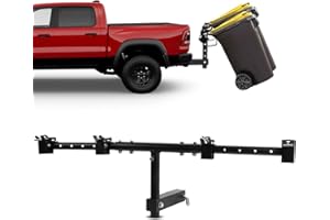 EXODIOS Trash Can Hauler for Double Can, Adjustable Trash Can Hitch, Fit for Truck/UTV/ATV/Kubota/Lawn Tractors/Cars/Trailer with 2" Hitch Receiver