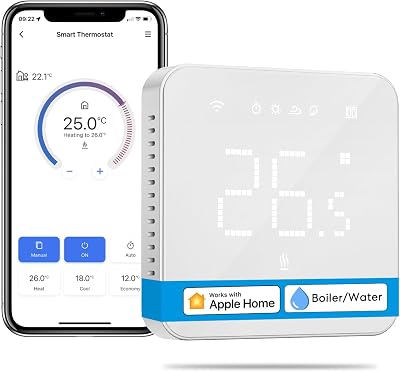 Meross WiFi Smart Thermostat for Boilers Wall Heating Apple HomeKit Alexa Google