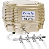 Pawfly 254 GPH Aquarium Air Pump Adjustable Quiet Oxygen Aerator Pump with Multi-Port Air Flow Control Lever Valve Splitter and Airline Tubing for Fish Tanks Ponds and DWC Systems Up to 300 Gallons