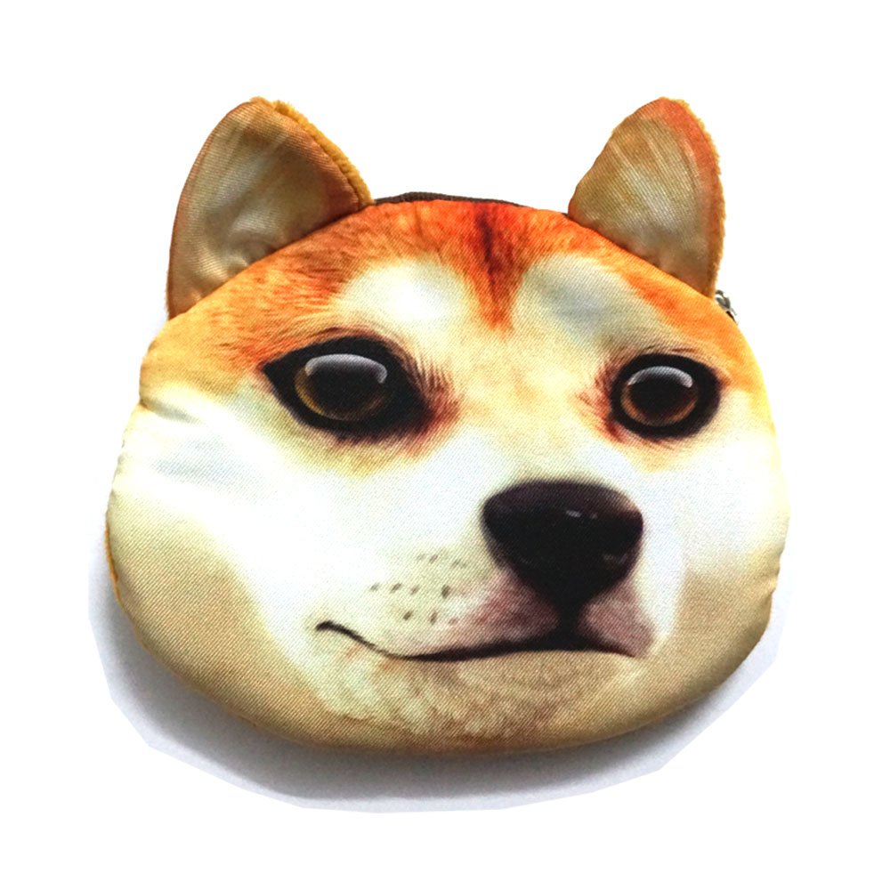 GTONEE Cute Lifelike Dog Coin Purse, Zipper Coin