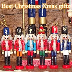 Jolik 6 PCS Nutcracker Ornament Set Wooden