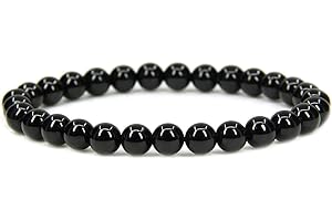 ANGELSTONES Handmade Gem Semi Precious Gemstone 6mm Round Beads Stretch Bracelet 7" Unisex