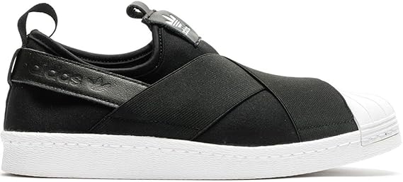 adidas originals superstar slip on trainers in black and white