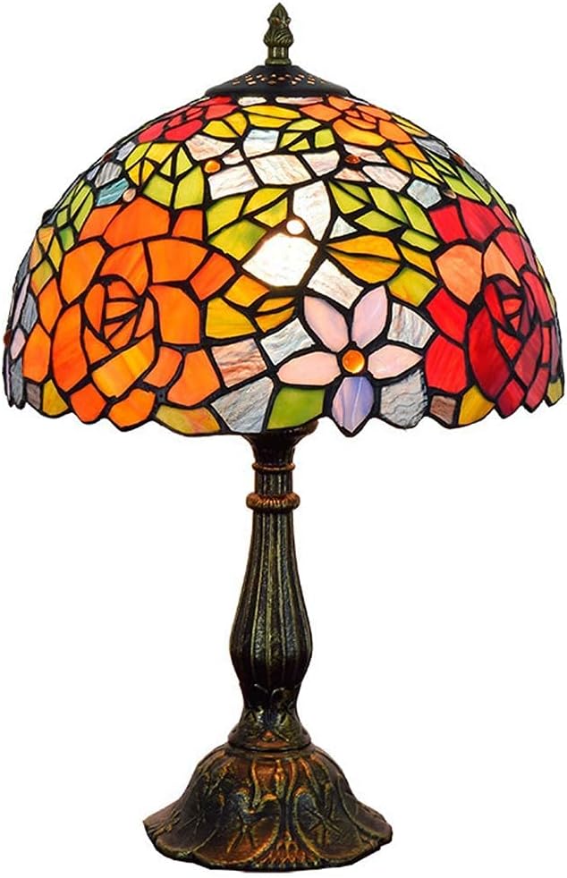 Tiffany Table Lamp, With Lampshade, Resin/Alloy Base Two
