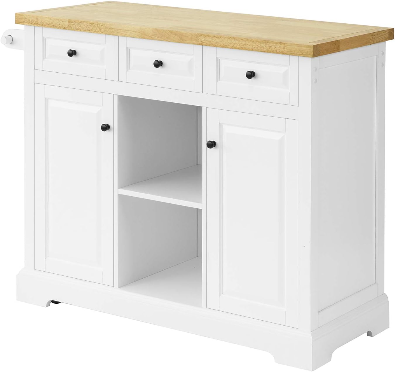SoBuy FKW101-WN Kücheninsel mit Arbeitsplatte Küchenwagen mit 2 Türen