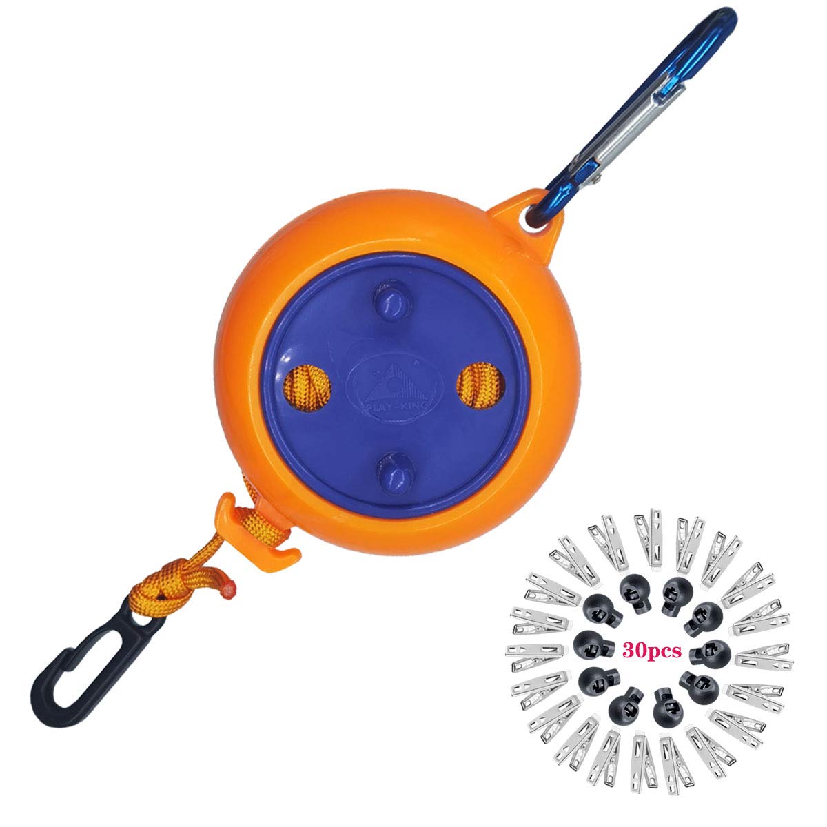 Camping Washing Line, 8 Meters Travel Clothesline Retractable Laundry Rope For Indoor Outdoor Heavy Duty, Adjustable Portable Drying Lines With 10 Fixed Buckles And 20 Clothespins