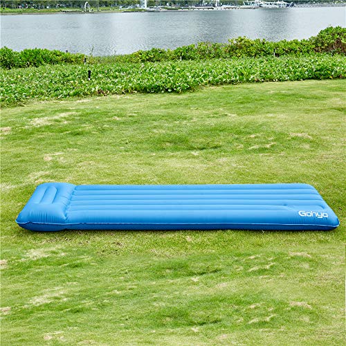 Gohyo Camping Sleeping Pad, Ultralight Large Camping Mat with Pillow for Backpacking, Traveling and Hiking Outdoor Air Mattress - Light, Compact & Inflatable Camp Sleep Pad