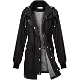 PITINAN Rain Jackets For Women Waterproof Rain Coats with Hood Lightweight Windbreaker Outdoor Womens Raincoats