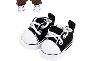 1 Pair Doll Canvas Shoes, Stylish & Versatile Mini Sneakers Lace-Up Shoes for 17cm/15cm Toy Outfit Accessories Party Decorati