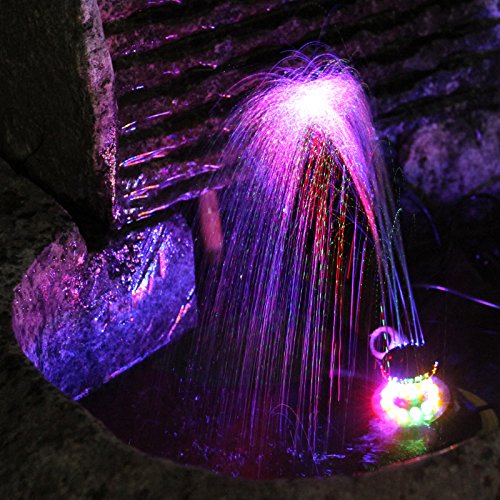 OTTFF 1.5cm/0.59" Inside Diameter - 12 LEDs Fountain Ring Lights Auto Colored Changing Submersible Water Pump Lighting for Garden Fish Aquarium with 4.7+4.5ft Overlength Cable (2)