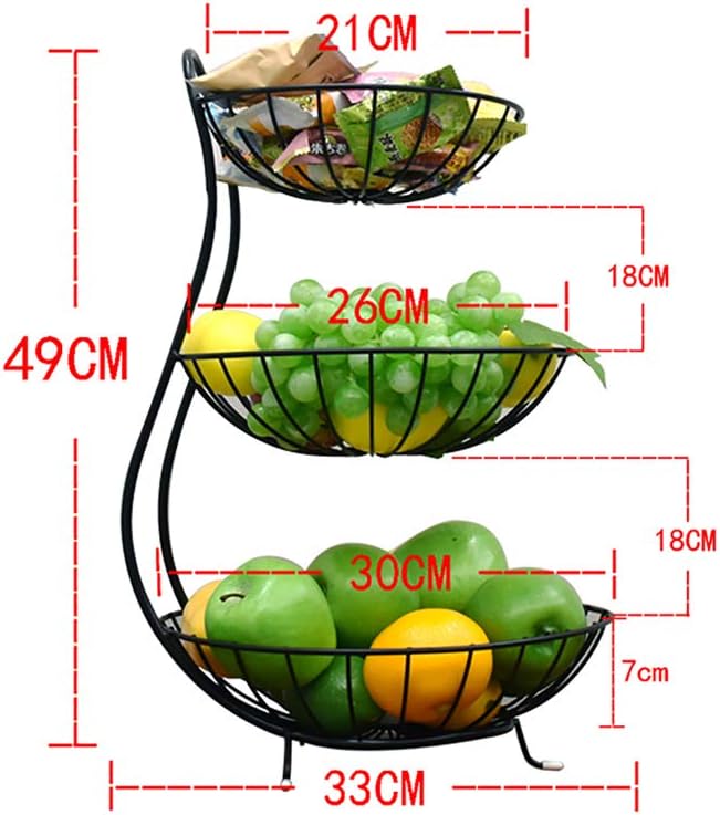 DZX Fruit Bowl 2 Tier/Fruit Basket Metal Kitchen And Dinning Table Creative Decoration Candy Storage